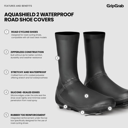 Overschoenen GRIPGRAB AQUASHIELD 2 WATERPROOF ROAD zwart