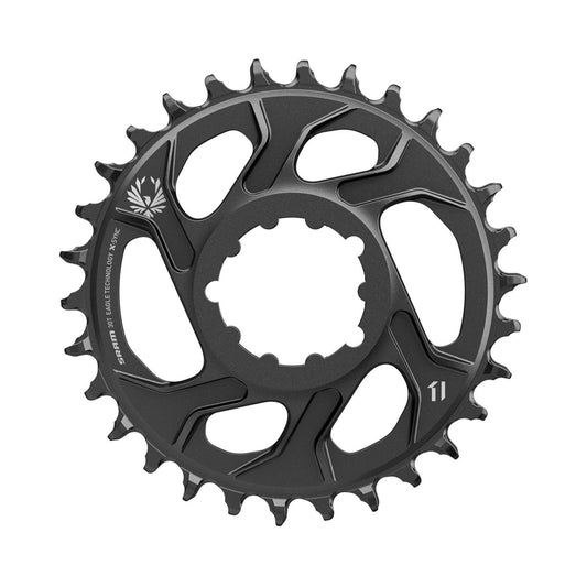 Enkel kettingblad SRAM X-SYNC 2 EAGLE 12-speed Direct Mount, offset 4 mm, Cannondale AI — aanzicht van het kettingblad tegen een witte achtergrond