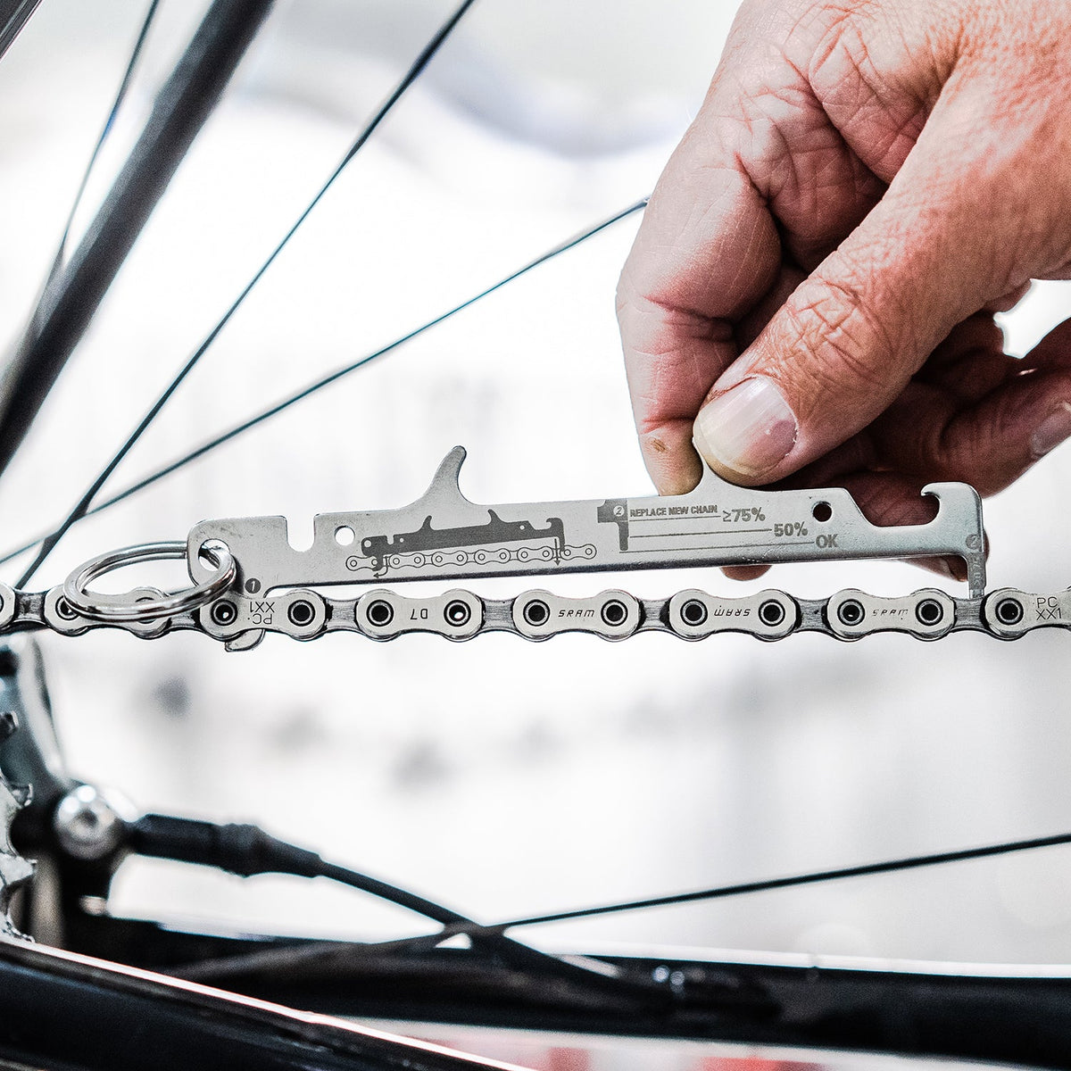 Kettingslijtagemeter LEZYNE zilver
