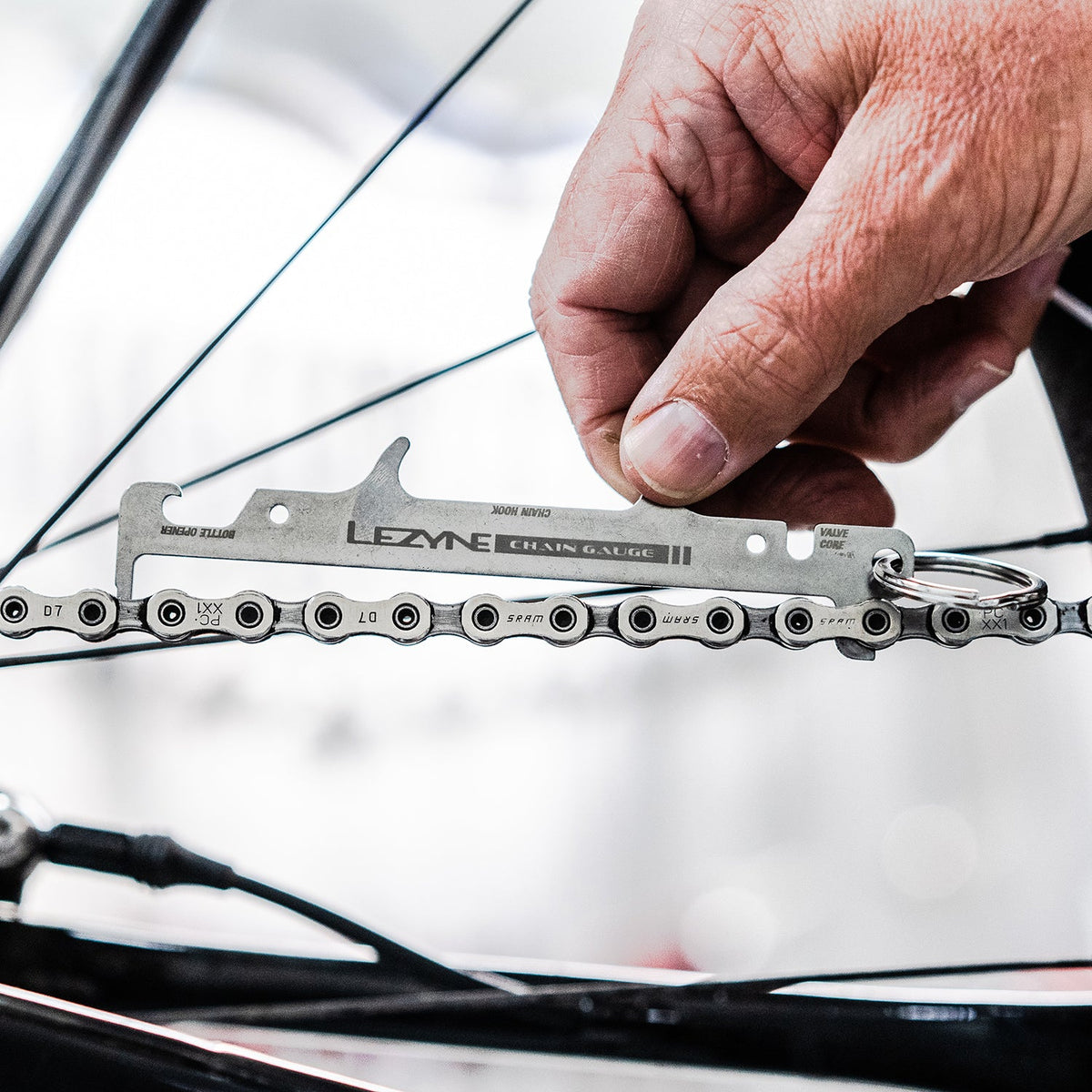 Kettingslijtagemeter LEZYNE zilver