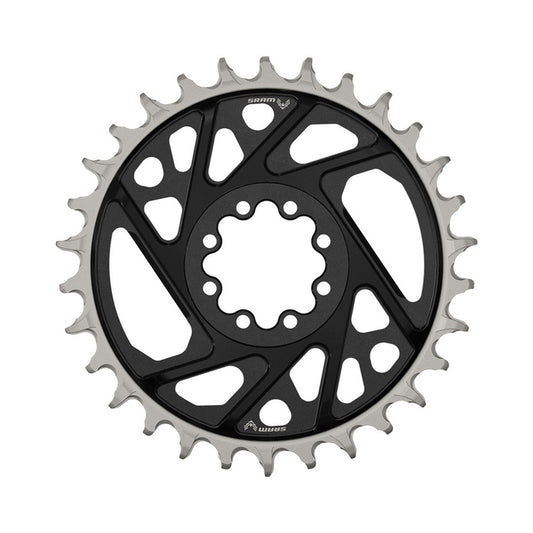 Enkel kettingblad SRAM XX T-TYPE EAGLE BOOST 12-speed Direct Mount, offset 3 mm, zwart — aanzicht van het kettingblad tegen een witte achtergrond