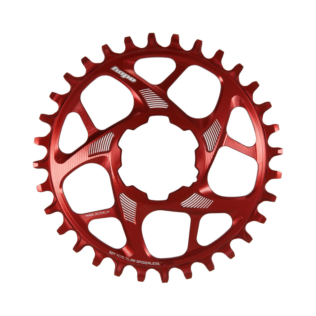 HOPE R22 enkel kettingblad 9/10/11/12-speed met directe montage, rood — kettingblad op witte achtergrond