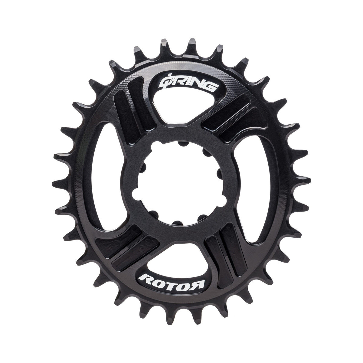 Ovaal enkel kettingblad ROTOR Q-RING 11/12-speed SRAM Direct Mount Boost, offset 3 mm — kettingblad op witte achtergrond