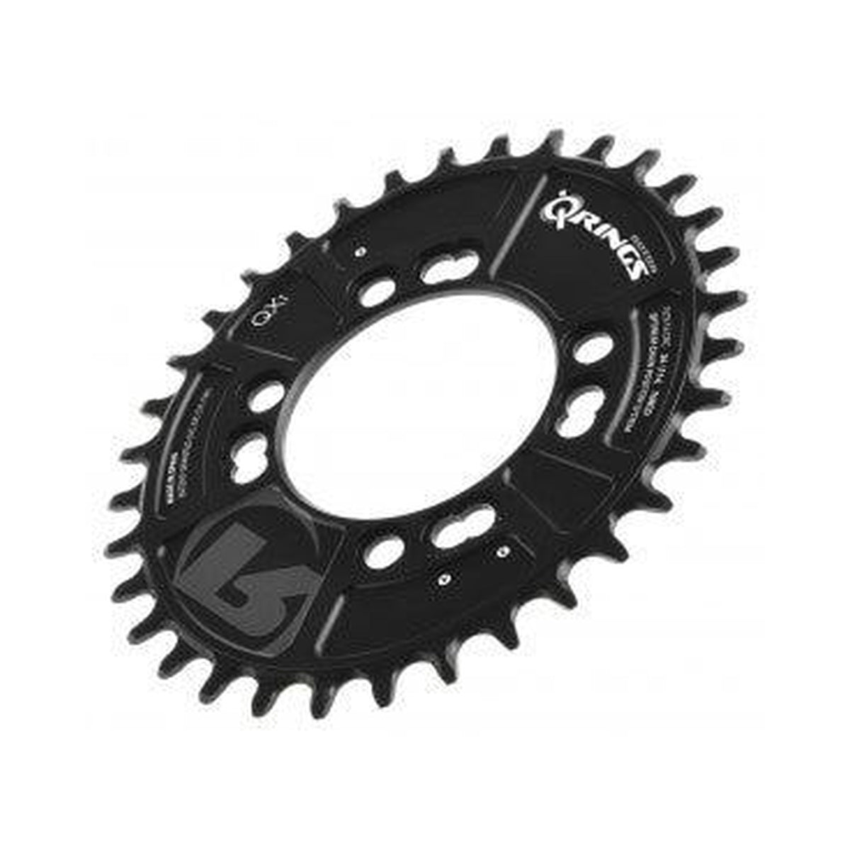 Ovaal enkel kettingblad ROTOR QX1 NARROW WIDE 9/10/11/12-speed, 4 boutgaten, 76 mm — kettingblad op witte achtergrond
