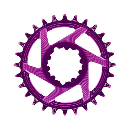 Plateau Mono E-THIRTEEN HELIX RACE 11/12V Direct Mount SRAM Boost Offset 3mm Violet — vue du plateau sur fond blanc