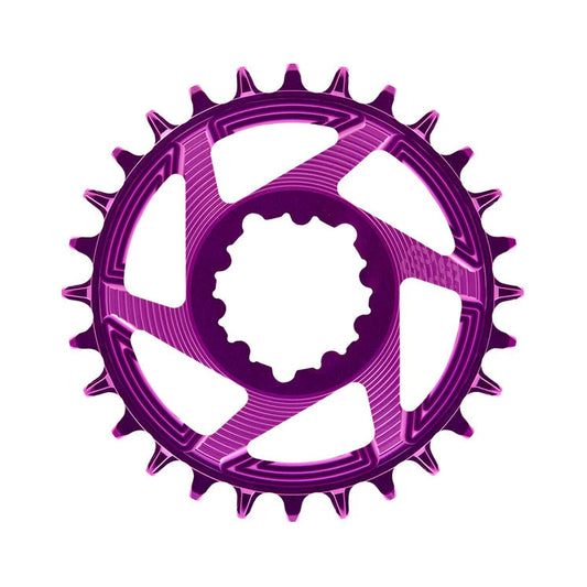 Enkel kettingblad E-THIRTEEN HELIX RACE 11/12-speed Direct Mount SRAM Boost, offset 3 mm, paars — kettingblad op witte achtergrond