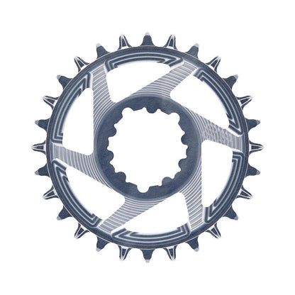 Enkel kettingblad E-THIRTEEN HELIX RACE 11/12-speed Direct Mount SRAM Boost, offset 3 mm, grijs — kettingblad op witte achtergrond