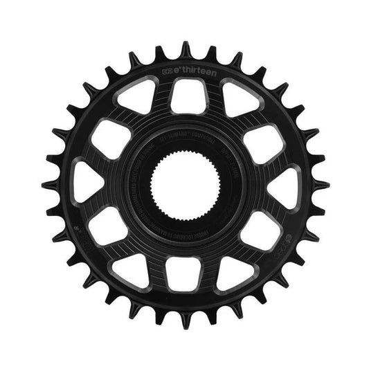 Enkel kettingblad E-THIRTEEN HELIX RACE E-SPEC 11/12-speed Direct Mount Shimano EP8, zwart — kettingblad op witte achtergrond