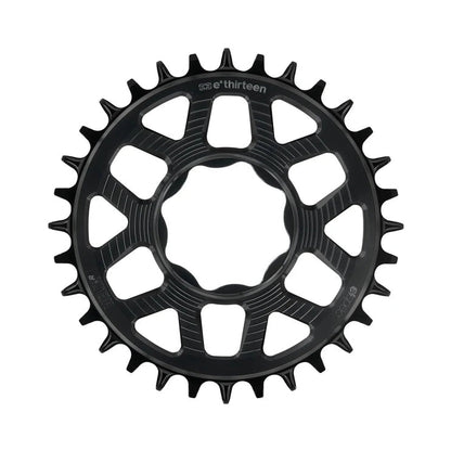 Enkel kettingblad E-THIRTEEN HELIX RACE E-SPEC 11/12-speed Direct Mount TQ HPR50, zwart — kettingblad op witte achtergrond