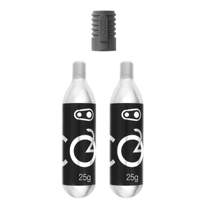 CRANKBROTHERS CO2-patroon met schroefdraad van 25 g en Klic-patroonkop (x2)