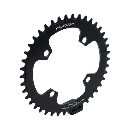 Enkel kettingblad STRONGLIGHT 11/12-speed, 4 boutgaten, 104 mm, aluminium 7075 — kettingblad op witte achtergrond