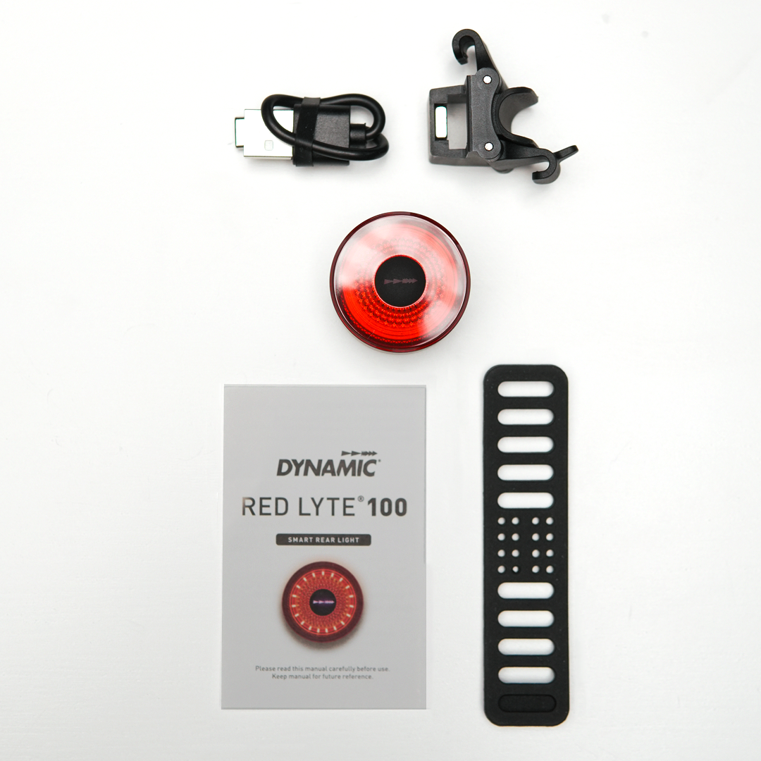 DYNAMIC RED LYTE 100 gemonteerd op een fiets