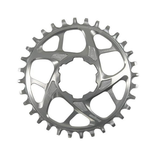 Plateau Mono HOPE R22 9/10/11/12V Direct Mount Boost Argent — vue du plateau sur fond blanc