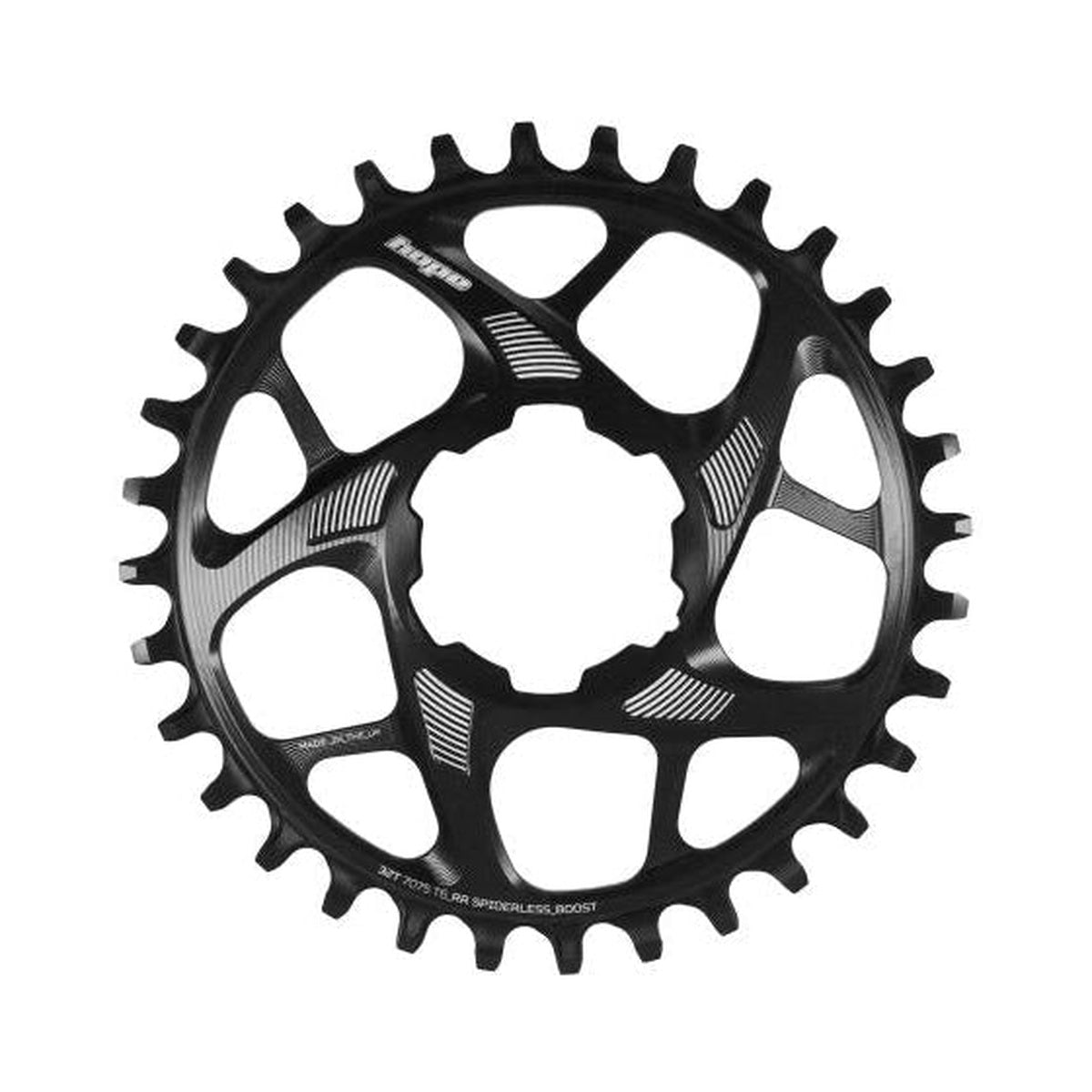 Enkel kettingblad HOPE R22 9/10/11/12-speed Direct Mount Boost, zwart — kettingblad op witte achtergrond
