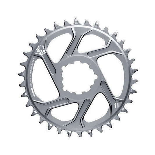 Enkel kettingblad SRAM X-SYNC 2 EAGLE 12-speed Direct Mount, offset 6 mm, grijs — kettingblad op witte achtergrond