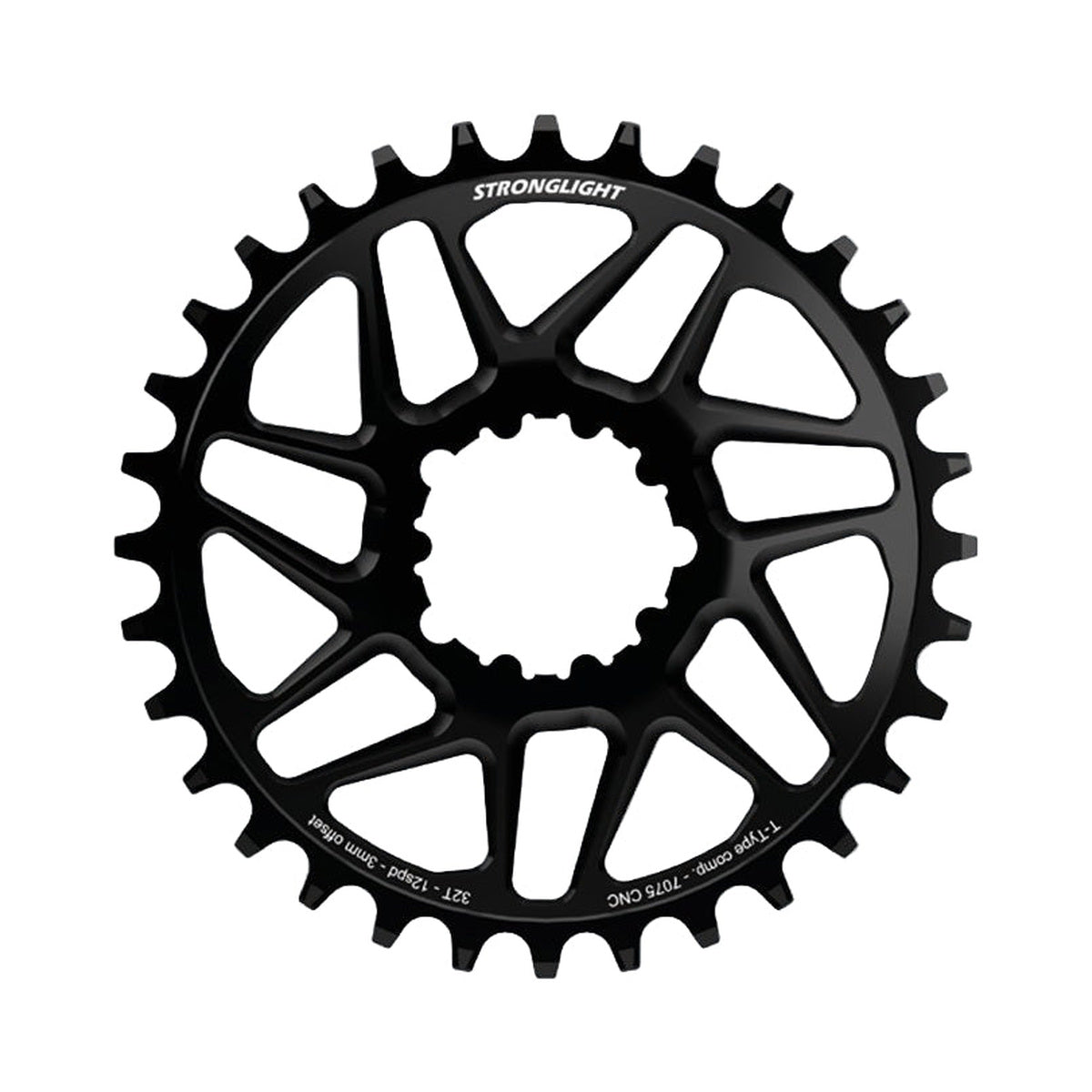 Enkel kettingblad STRONGLIGHT SRAM EAGLE SX/NX/GX/X01 12-speed Direct Mount, offset 3 mm, Boost — kettingblad op witte achtergrond