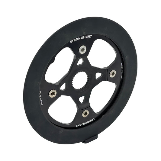 Enkel kettingblad STRONGLIGHT BOSCH GEN4 12-speed (offset 50 mm) met bashguard — kettingblad op witte achtergrond