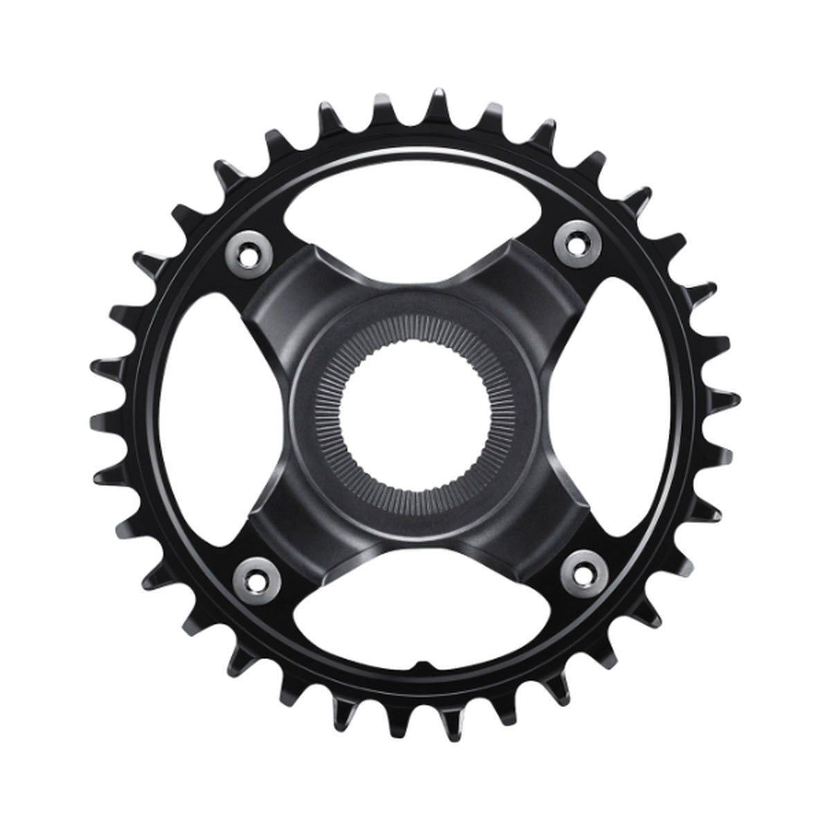 Plateau Mono E-Bike SHIMANO SM-CRE80-12-B 12V Ligne de chaine 55mm — vue du plateau sur fond blanc