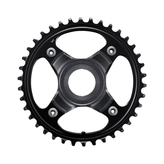 Plateau Mono E-Bike SHIMANO SM-CRE80-B 10/11V Ligne de chaine 55mm — vue du plateau sur fond blanc