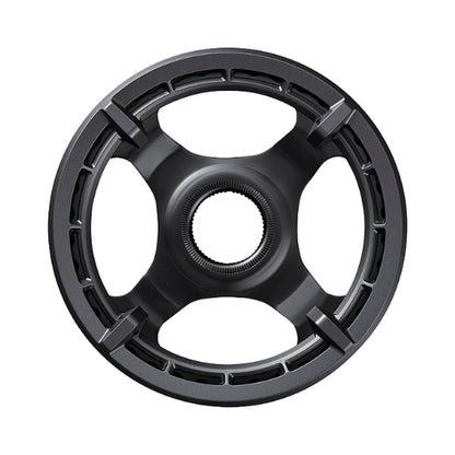 Enkel kettingblad voor e-bike SHIMANO SM-CRE61 9/10/11-speed met dubbele kettinggeleider — kettingblad op witte achtergrond