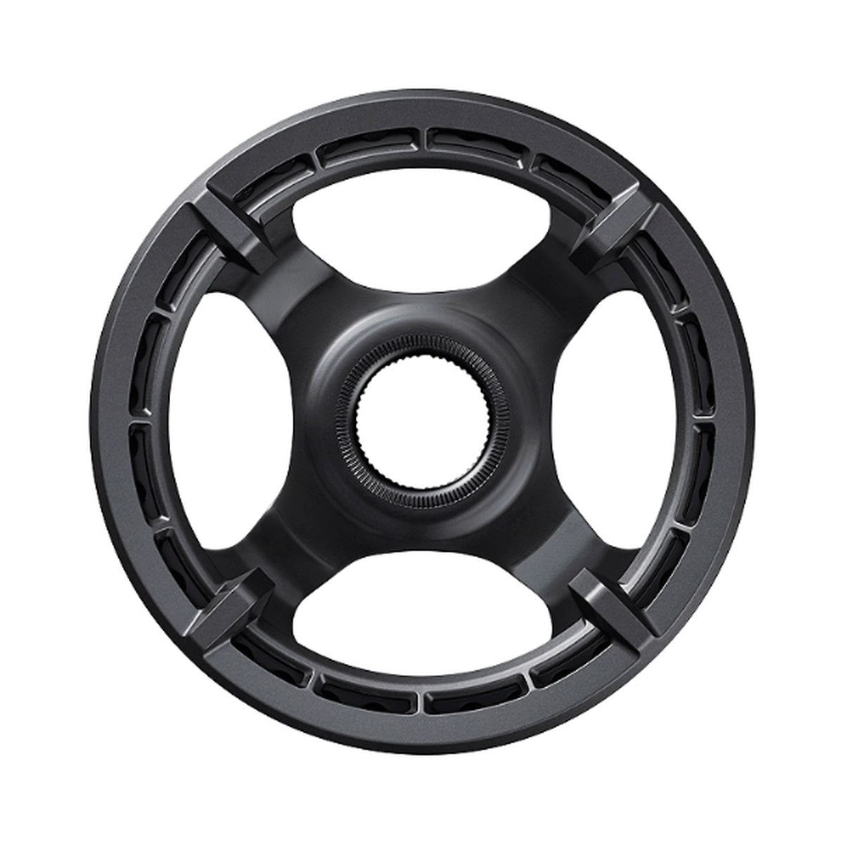 Enkel kettingblad voor e-bike SHIMANO SM-CRE61 9/10/11-speed met enkele kettinggeleider — kettingblad op witte achtergrond