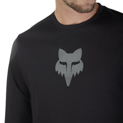 Fietsshirt FOX RANGER FOX HEAD Lange Mouwen Zwart
