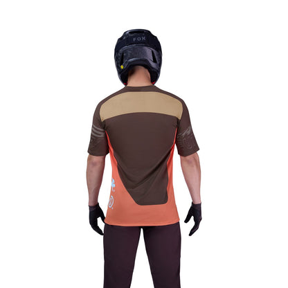 Maillot FOX FLEXAIR ELEVATED Manches Courtes Marron/Orange