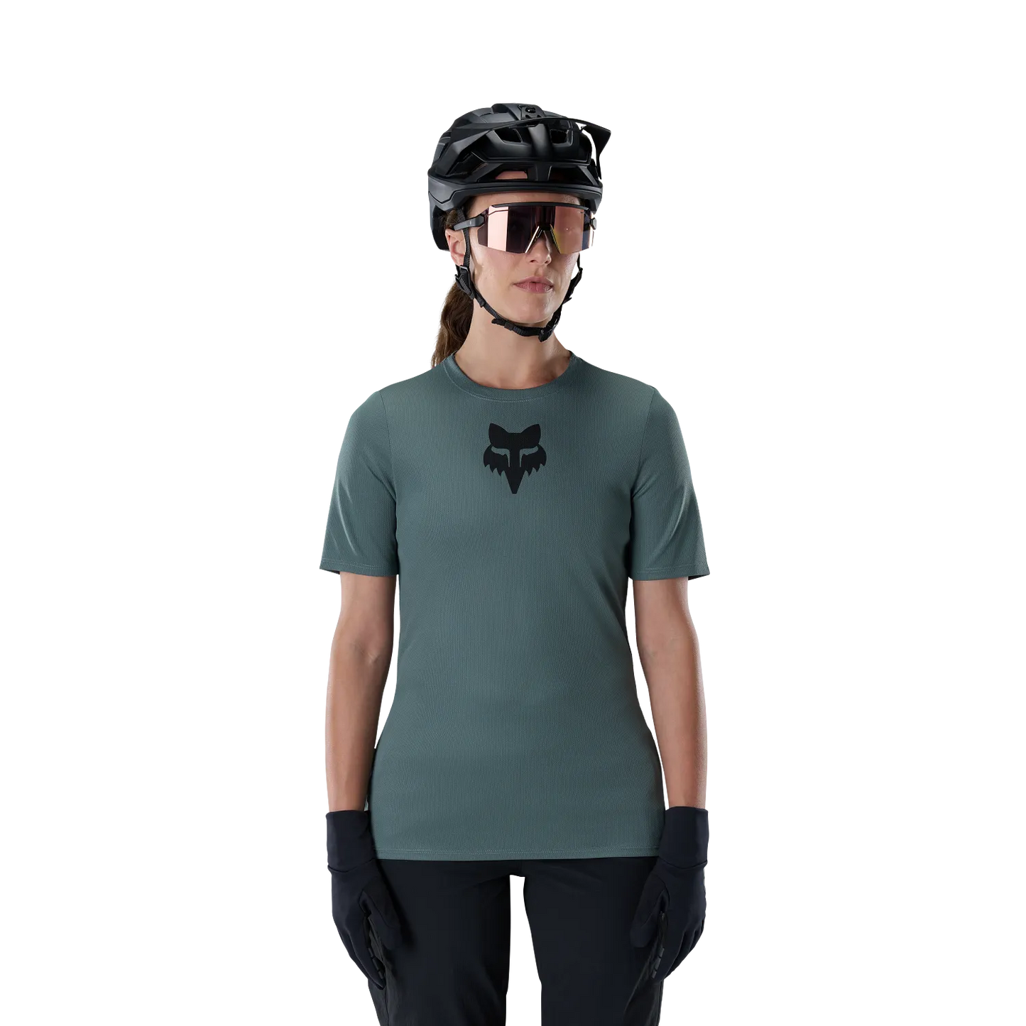Fietsshirt FOX RANGER FOX HEAD Korte Mouwen Dames Salie