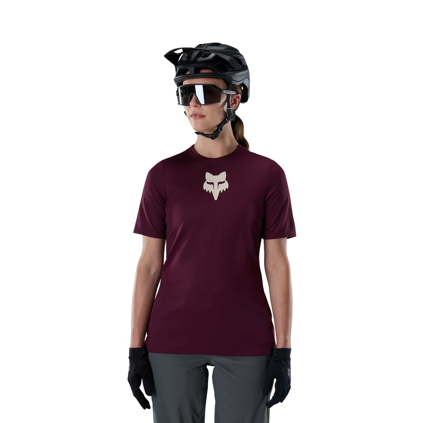 Fietsshirt FOX RANGER FOX HEAD Korte Mouwen Dames Bordeaux