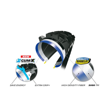Band MICHELIN E-WILD FRONT 27.5x2.60 GUM-X Tubeless Ready Soepel