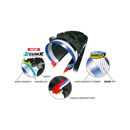 Band MICHELIN E-WILD REAR 27.5x2.60 GUM-X Tubeless Ready Souple