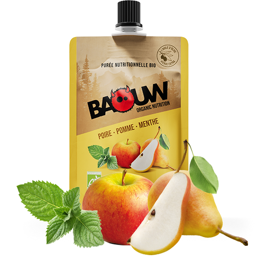 BAOUW Biologisch Recept Fruit Energie Puree Peer/Appel/Munt (90g)