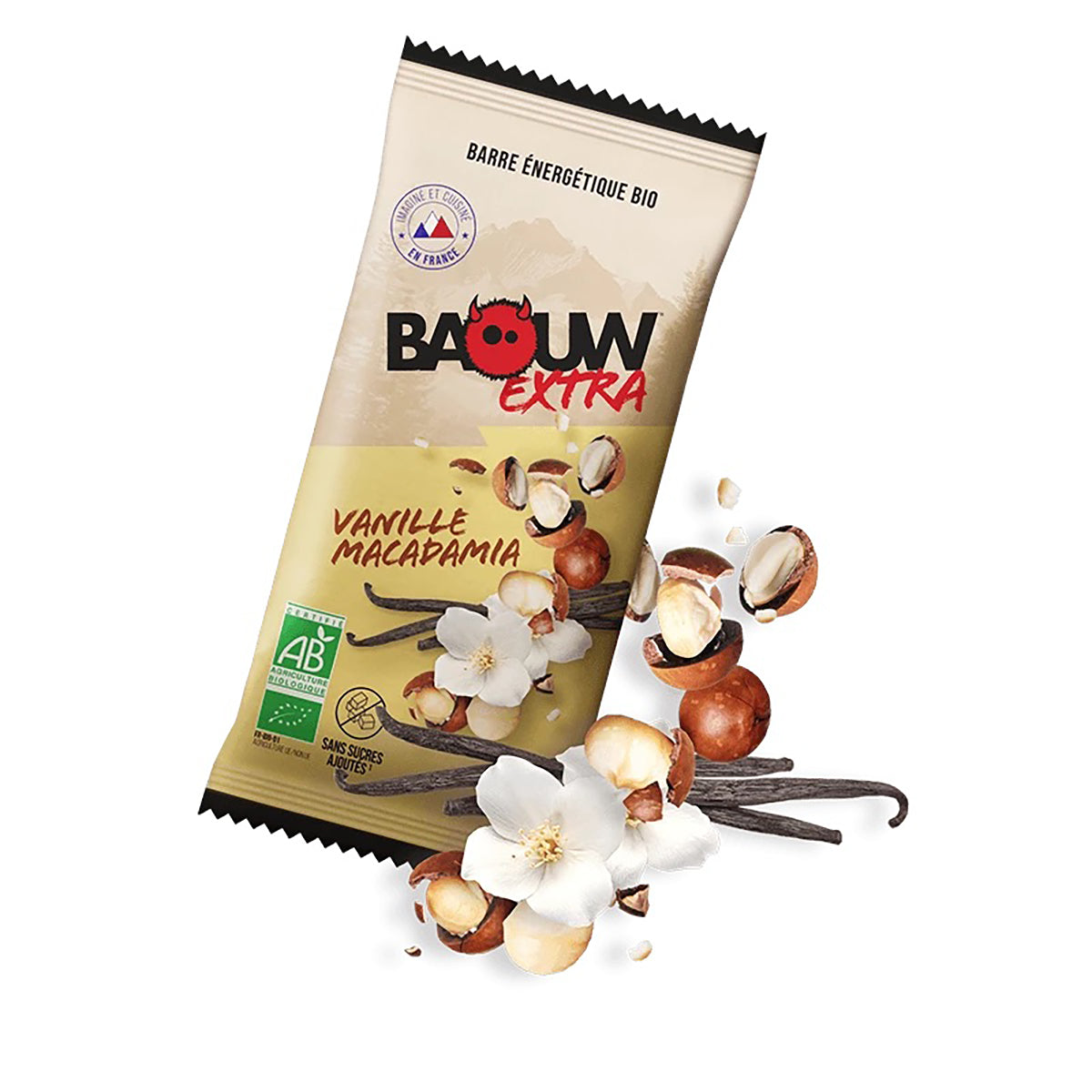 BAOUW ORGANIC EXTRA Vanille-Macadamia Energiereep (50g)