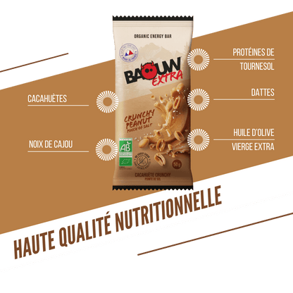 BAOUW BIO EXTRA Cacahuète Crunchy Energiereep (50g)