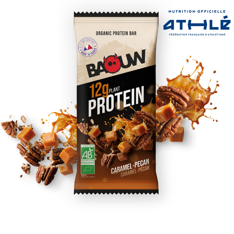Barre Protéinée BAOUW BIO EXTRA Caramel/Pécan (50g)
