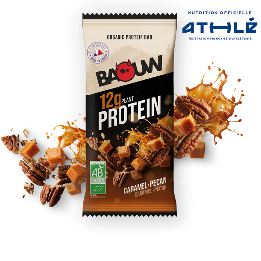 Biologische eiwitreep BAOUW EXTRA karamel/pecannoot (50 g)