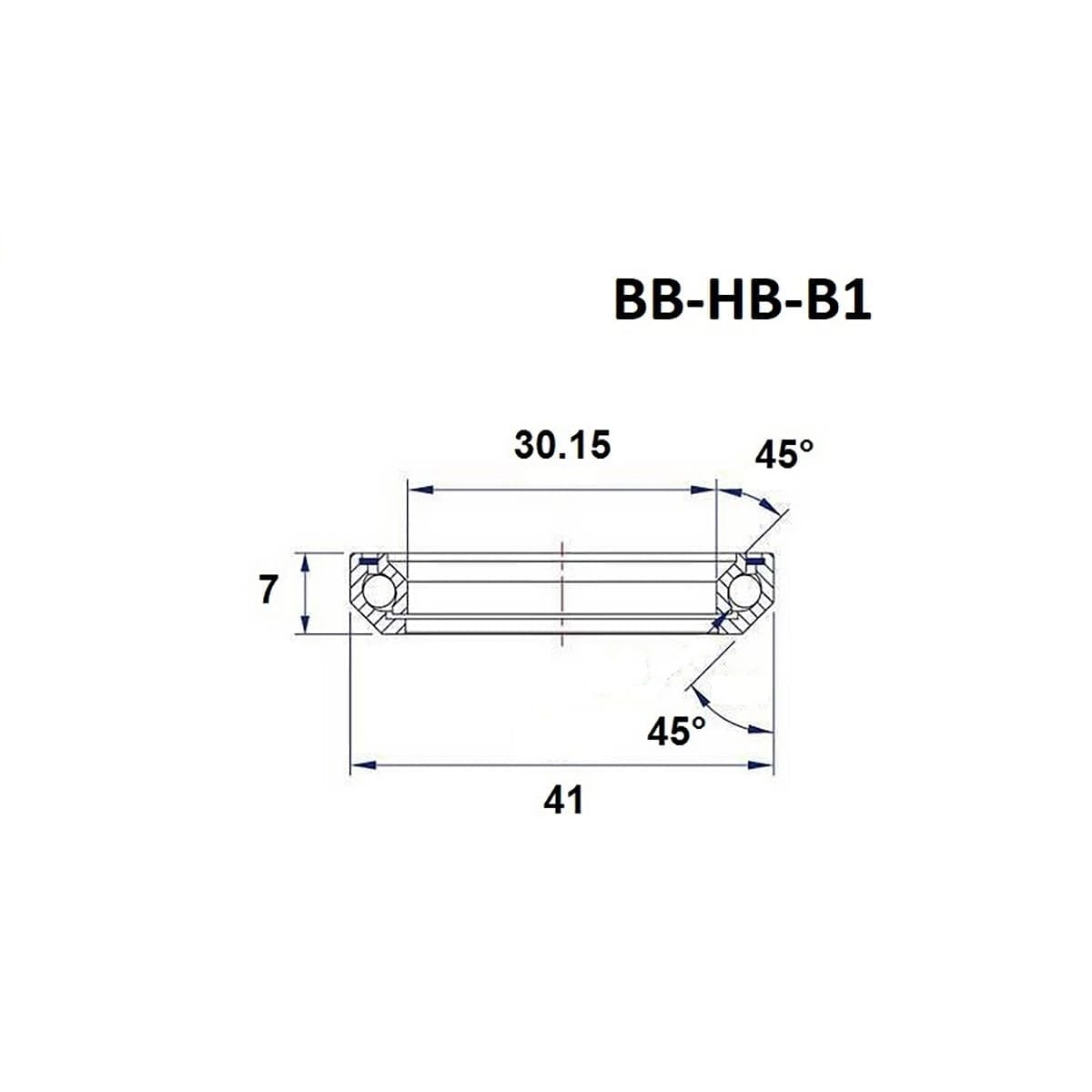 Roulement de Direction BLACK BEARING B11 1-1/8" 45/45° (30,15 x 41 x 7 mm)