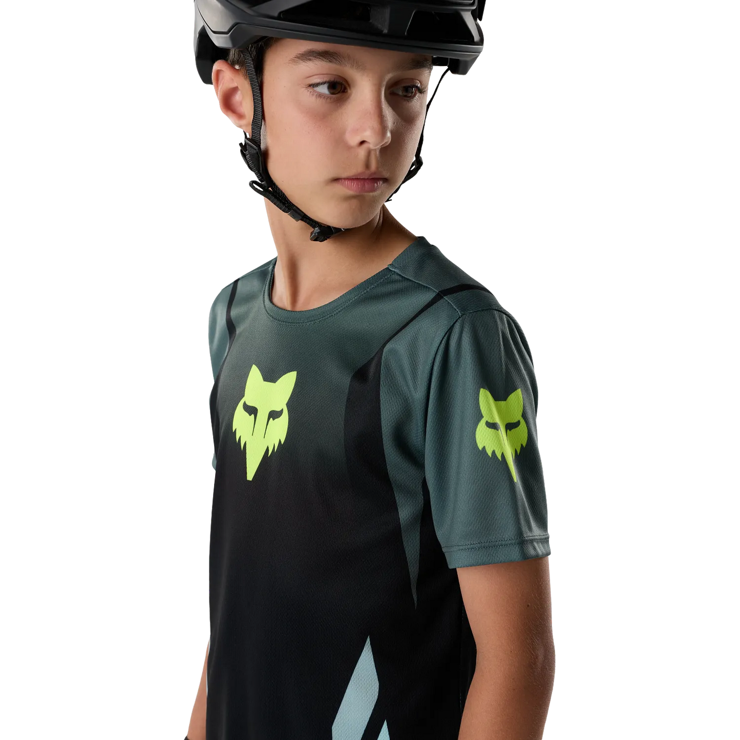 Maillot FOX RANGER FOUNDRY Junior Manches Courtes Vert Sauge