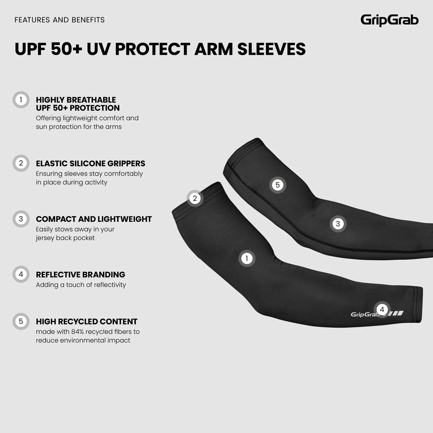 GRIPGRAB UPF 50+ UV PROTECT Mouwen Wit