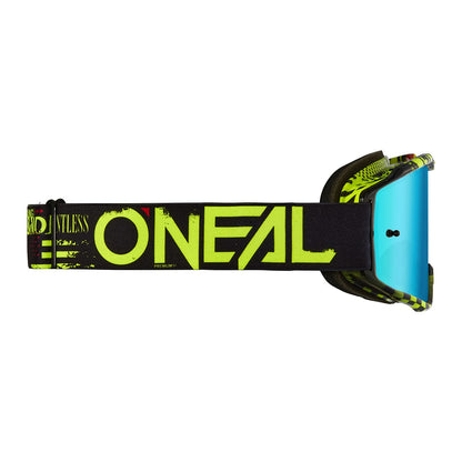 O'NEAL B-10 ATTACK Junior-masker Zwart/Geel Radium Blauw-vizier