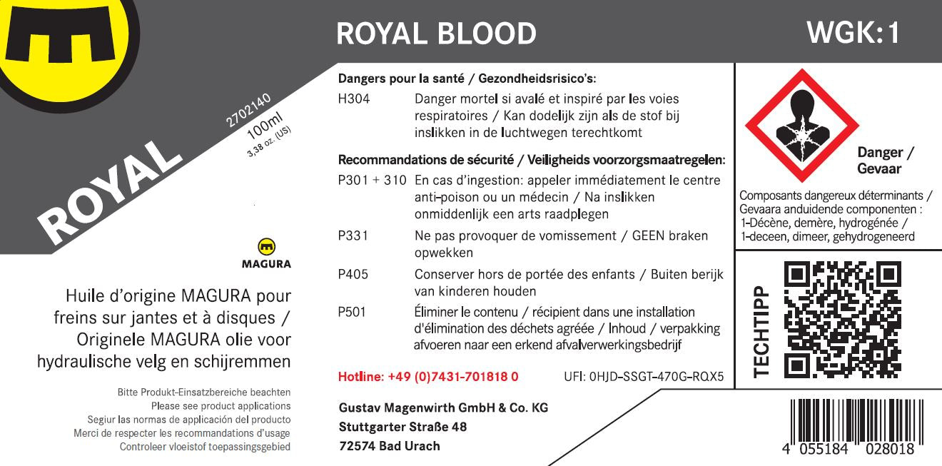 Liquide de Frein Minéral MAGURA ROYAL BLOOD (250 ml)