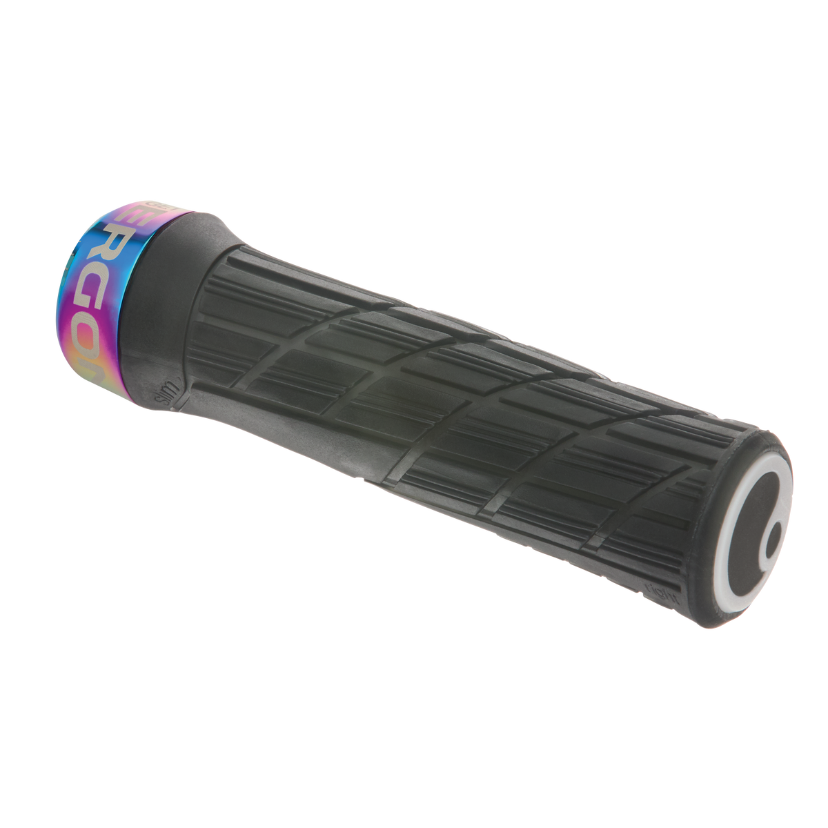 ERGON GE1 EVO Factory Slim handvatten in bevroren stealthzwart met Oil Slick-klemringen