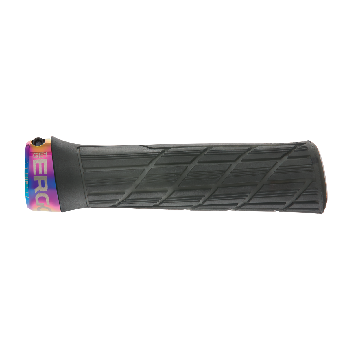 ERGON GE1 EVO Factory Slim handvatten in bevroren stealthzwart met Oil Slick-klemringen – detail