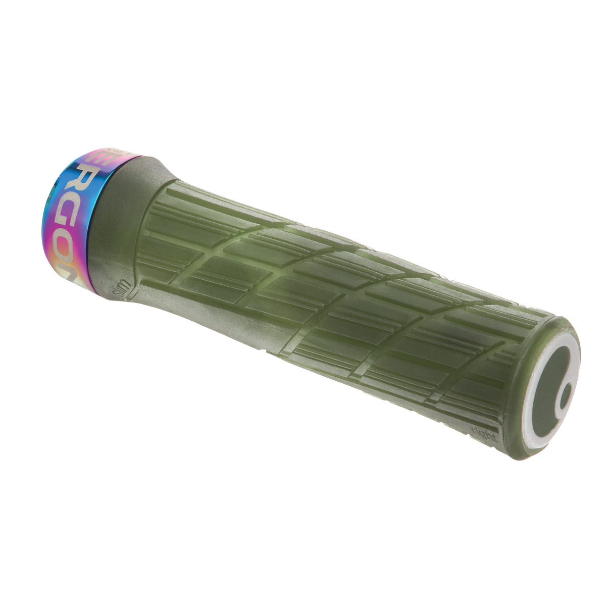 ERGON GE1 EVO Factory Slim handvatten in bevroren mosgroen met Oil Slick-klemringen