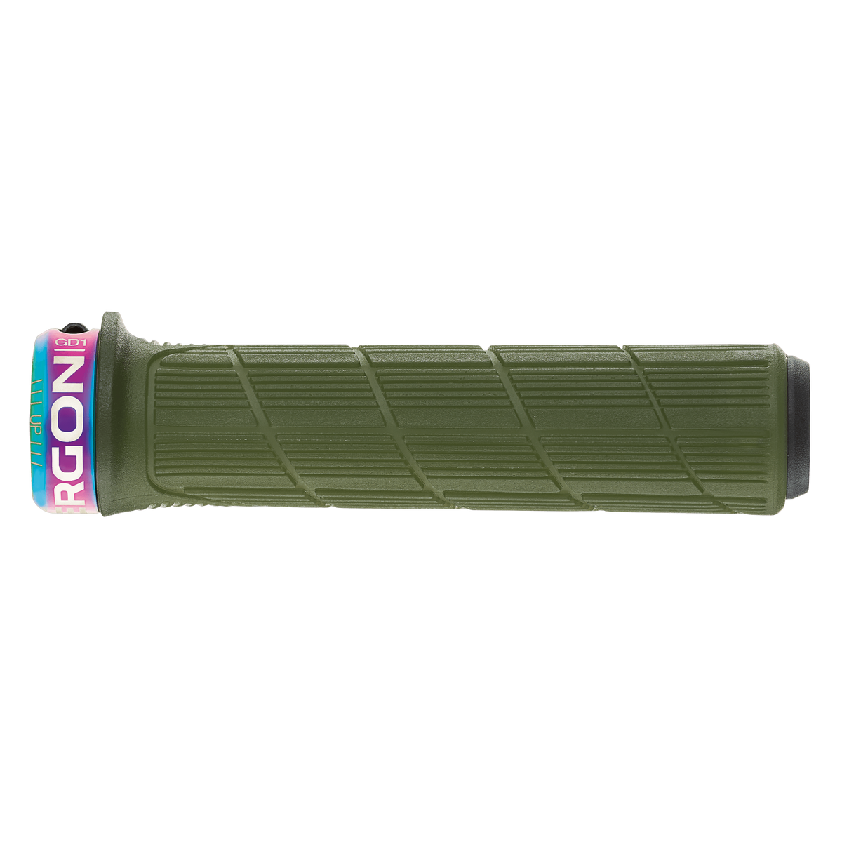 ERGON GD1 EVO Slim Factory-handvatten in bevroren mosgroen met klemringen met olievlekafwerking – detail