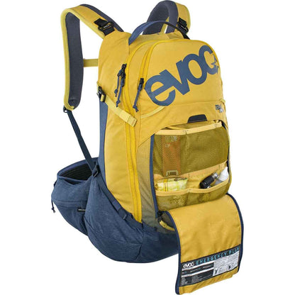 Rugzak met rugbescherming EVOC TRAIL PRO 26L Geel/Blauw