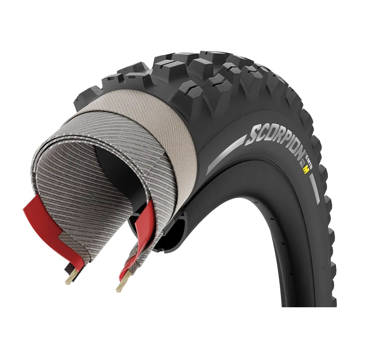 PIRELLI SCORPION E-MTB M 29x2.6 Tubeless Ready Soft Zwart/Rood 4355700 band