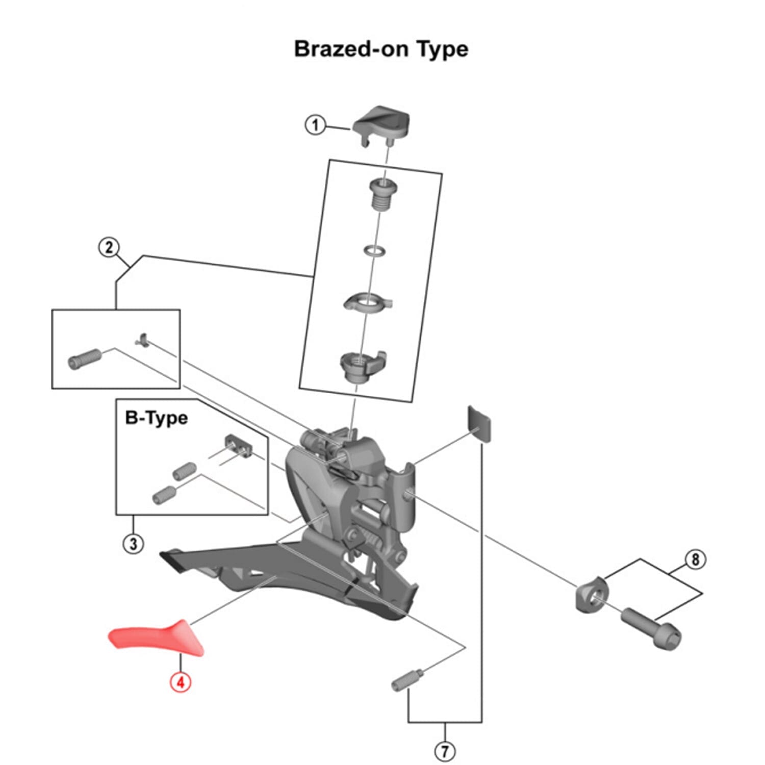 Plaquette Interne SHIMANO pour Dérailleur Avant R9100