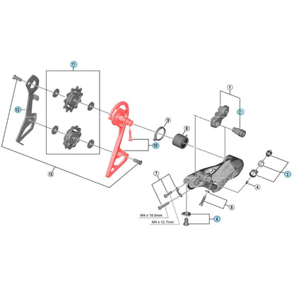 Externe Klauw voor Achterderailleur SHIMANO ULTEGRA RD-R8000 SS #Y3E998070