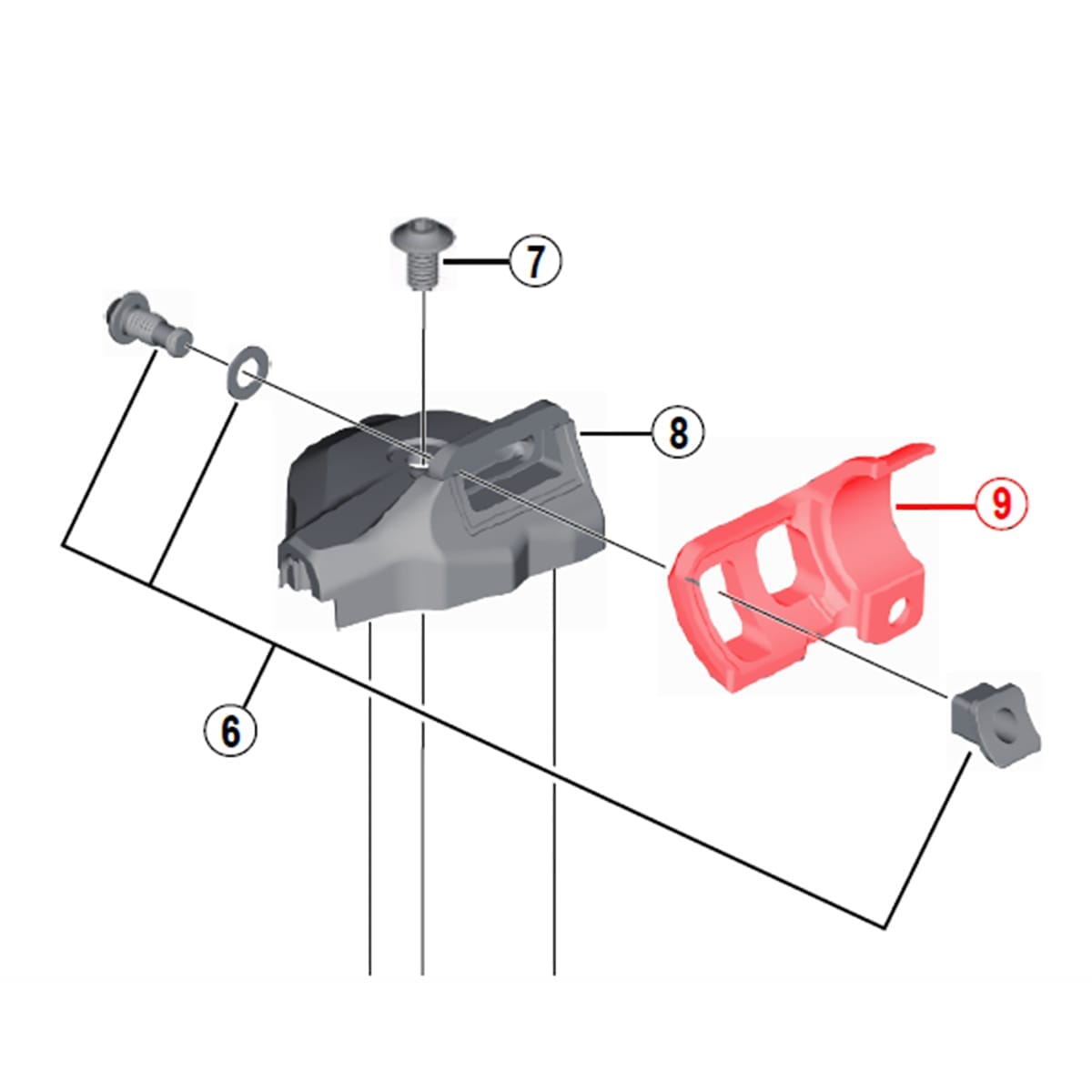 Support de Montage pour Commande de Vitesse Gauche SHIMANO XT M8000i #Y03L81000